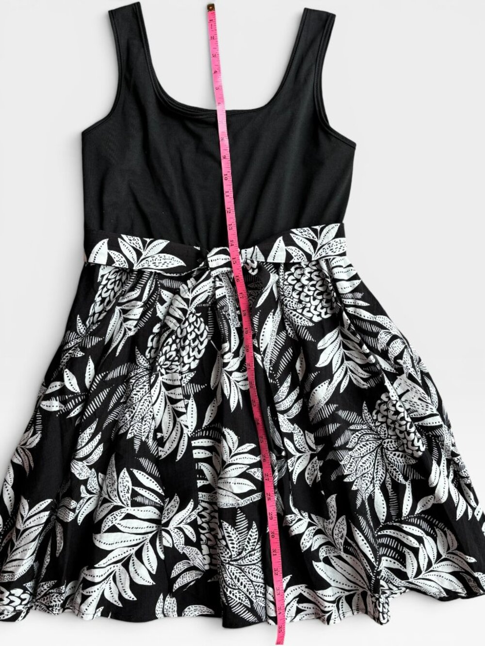 NWT Cupshe Black & White Tropical Fit & Flare Dress Size XL - Picture 8 of 9
